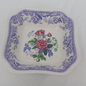 Spode Copeland Mayflower 9" Square Vegetable Bowl Bone China Old Backstamp